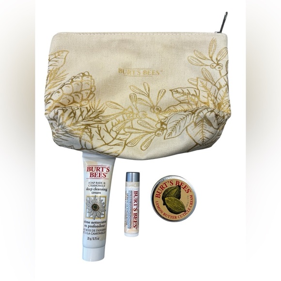 Burt’s Bees 3 Piece Travel Essential Kit lip Balm Hand cream Face Wash - Picture 1 of 2